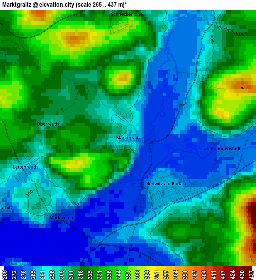 Marktgraitz elevation map