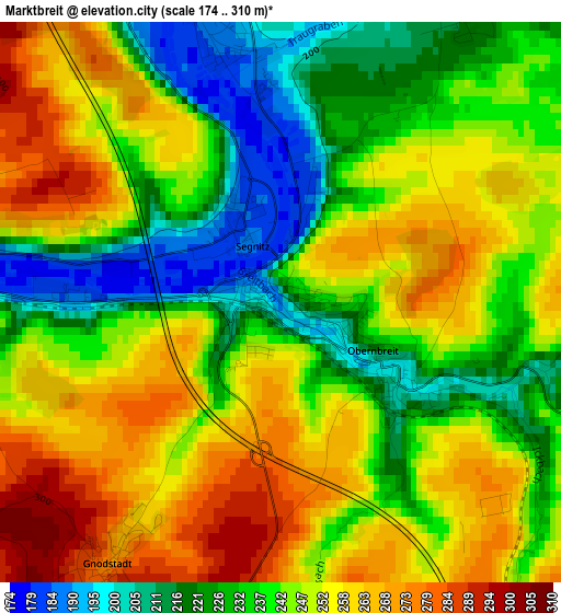 Marktbreit elevation map