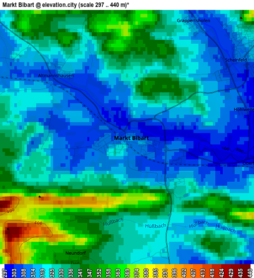 Markt Bibart elevation map