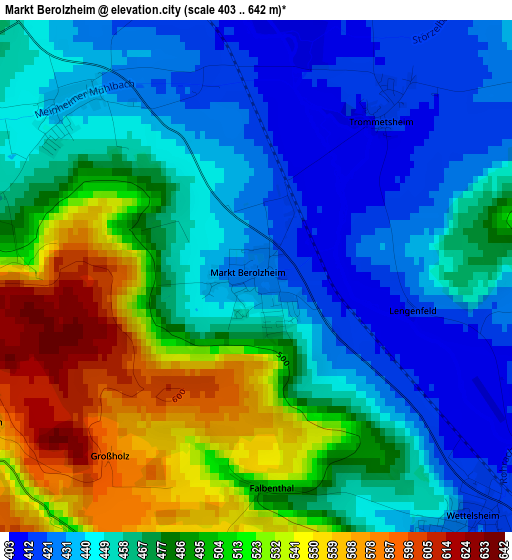 Markt Berolzheim elevation map