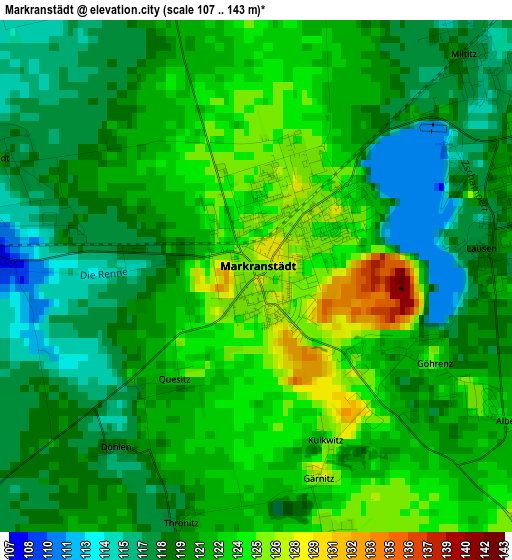 Markranstädt elevation map