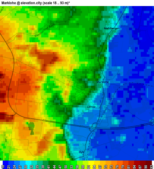 Marklohe elevation map