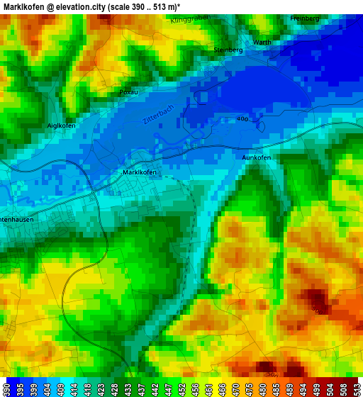 Marklkofen elevation map