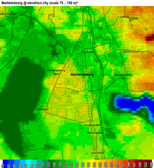 Markkleeberg elevation map