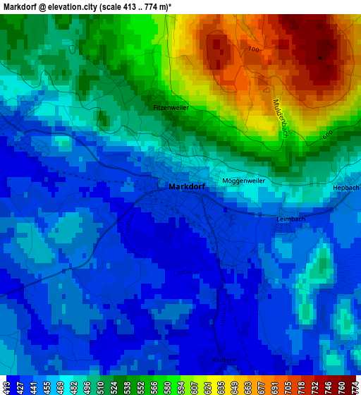 Markdorf elevation map