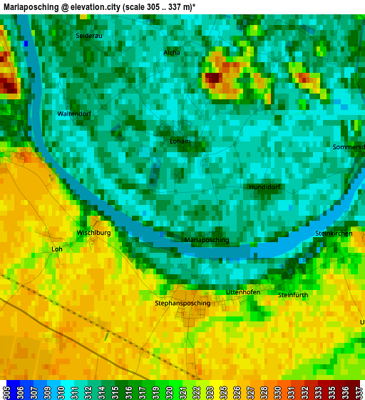 Mariaposching elevation map