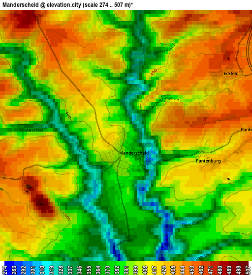 Manderscheid elevation map