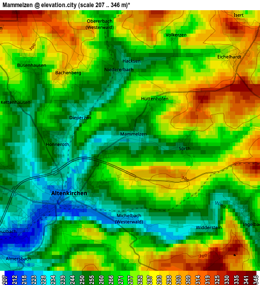 Mammelzen elevation map