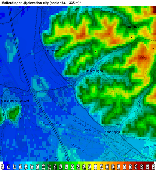 Malterdingen elevation map