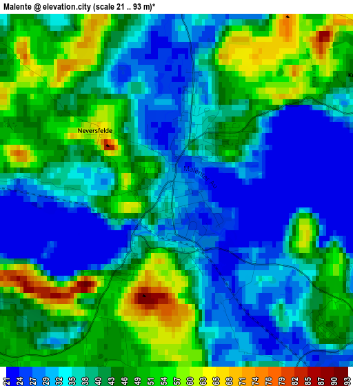 Malente elevation map