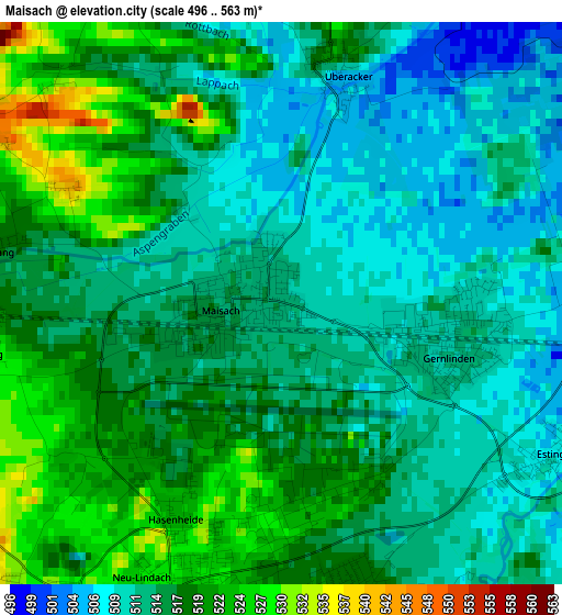 Maisach elevation map