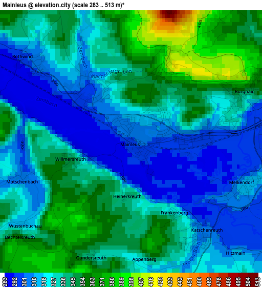 Mainleus elevation map