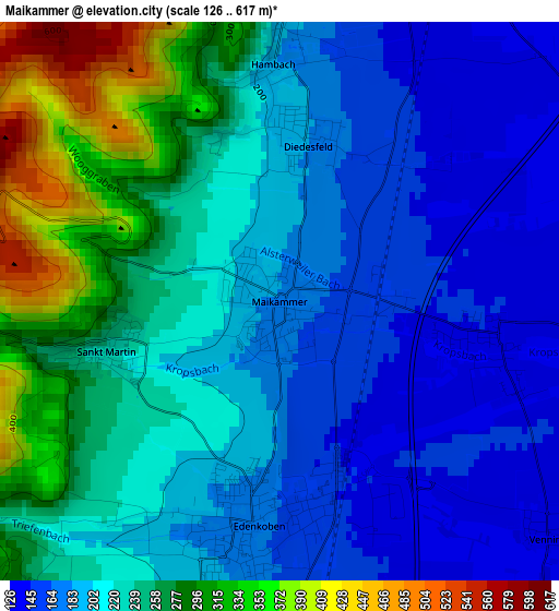 Maikammer elevation map