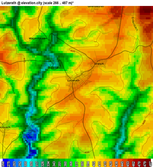 Lutzerath elevation map