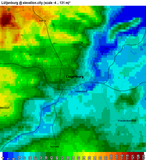 Lütjenburg elevation map