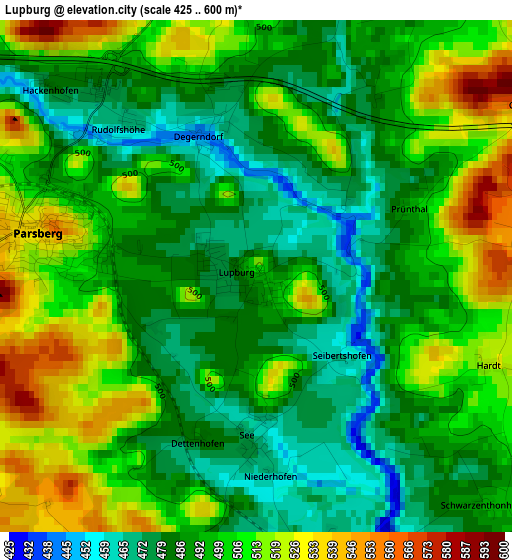 Lupburg elevation map