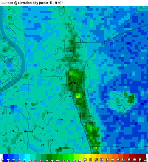 Lunden elevation map