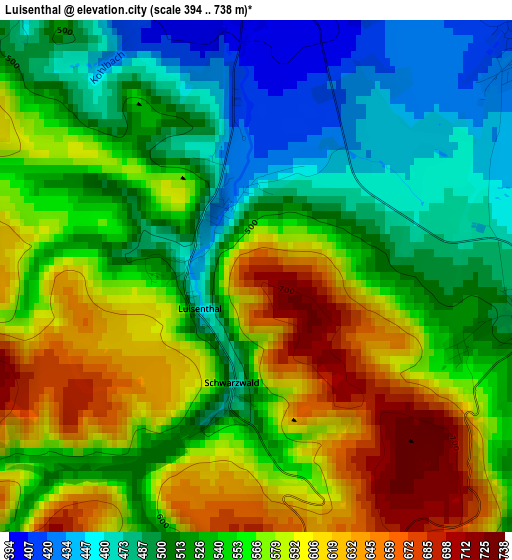 Luisenthal elevation map