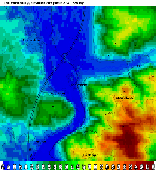 Luhe-Wildenau elevation map