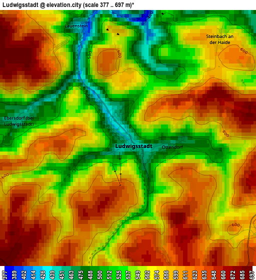 Ludwigsstadt elevation map