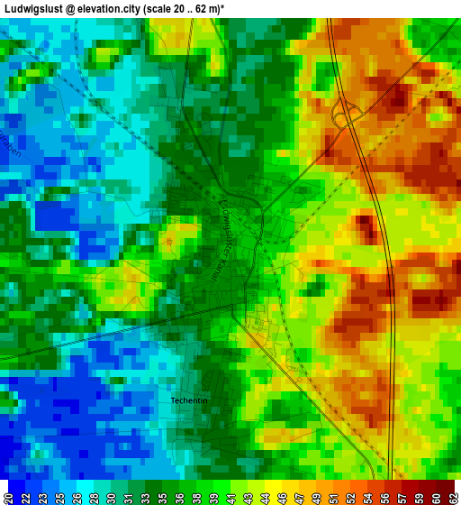 Ludwigslust elevation map