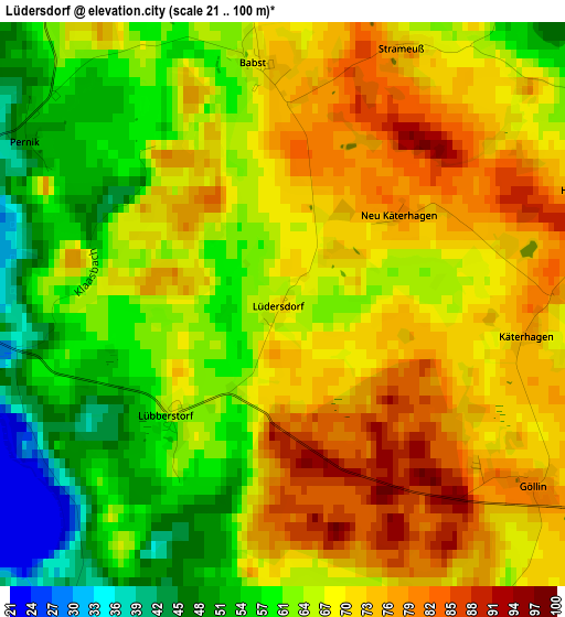 Lüdersdorf elevation map