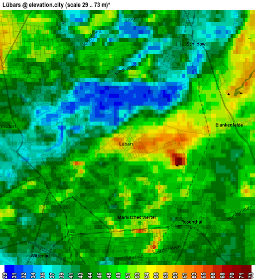 Lübars elevation map