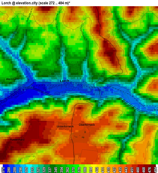 Lorch elevation map