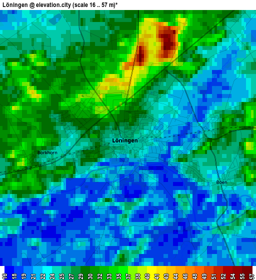 Löningen elevation map