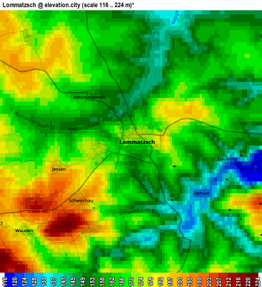 Lommatzsch elevation map