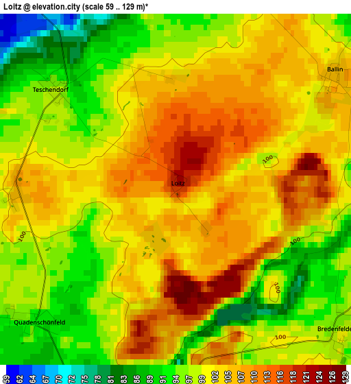 Loitz elevation map