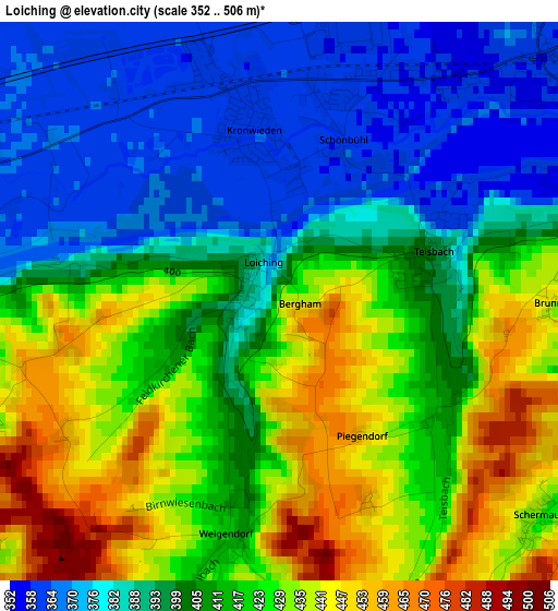 Loiching elevation map