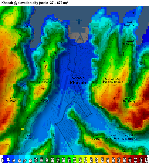 Khasab elevation map