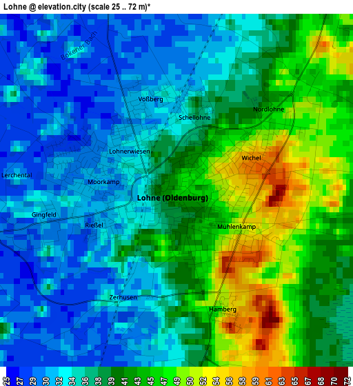 Lohne elevation map