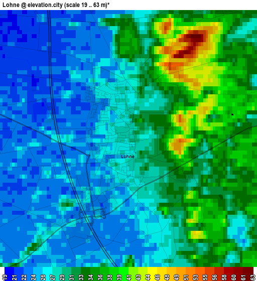 Lohne elevation map