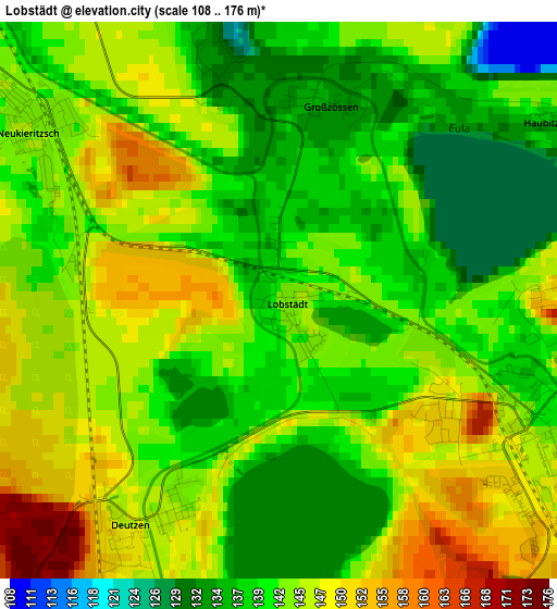 Lobstädt elevation map