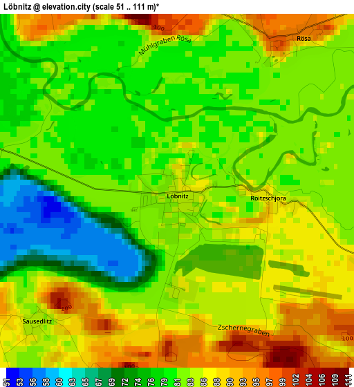 Löbnitz elevation map