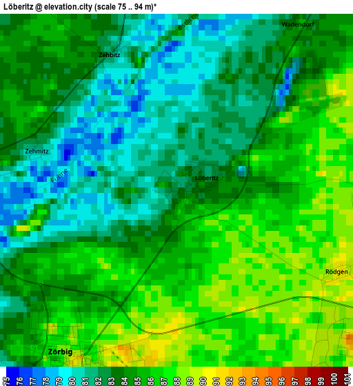 Löberitz elevation map