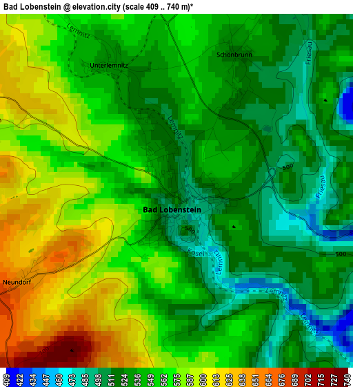 Bad Lobenstein elevation map