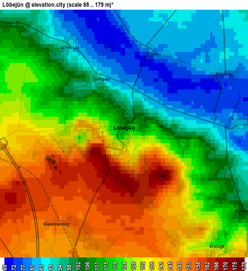 Löbejün elevation map