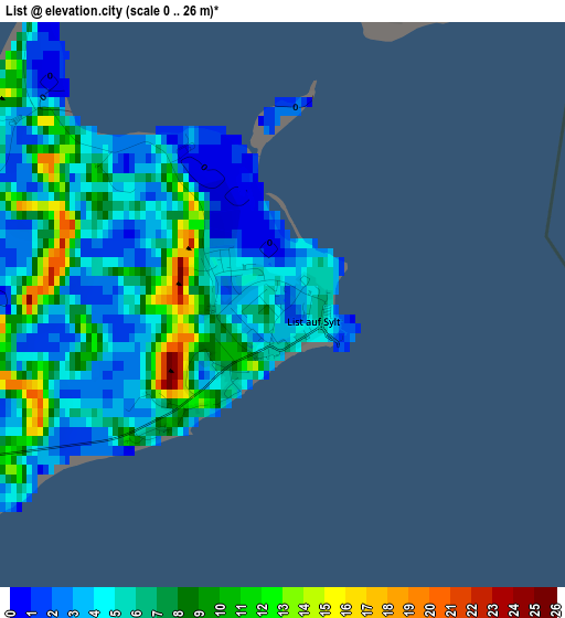 List elevation map