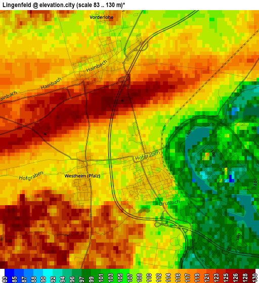 Lingenfeld elevation map