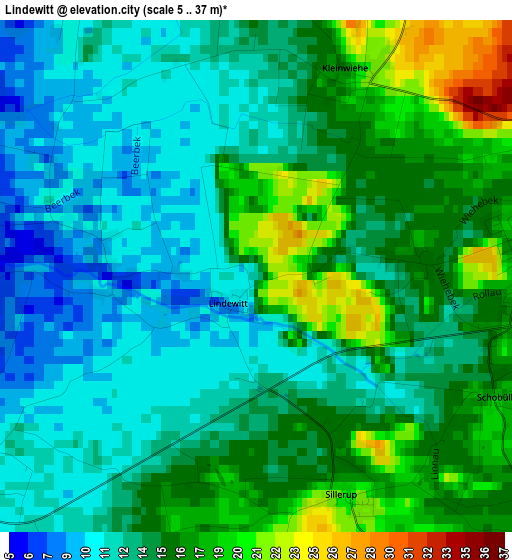 Lindewitt elevation map