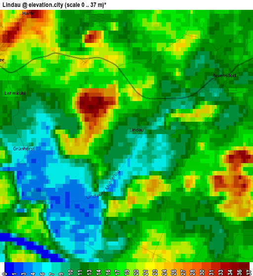 Lindau elevation map