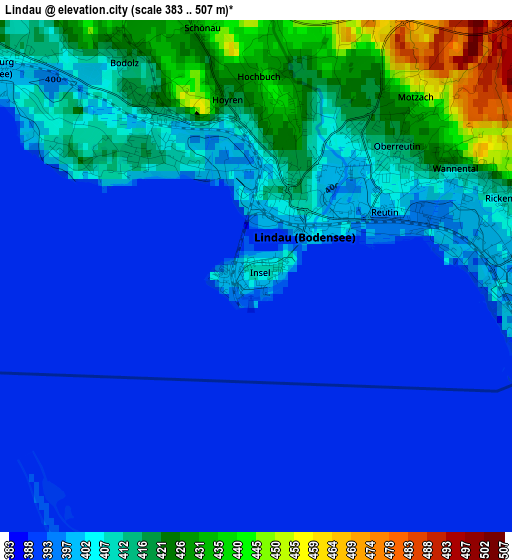 Lindau elevation map