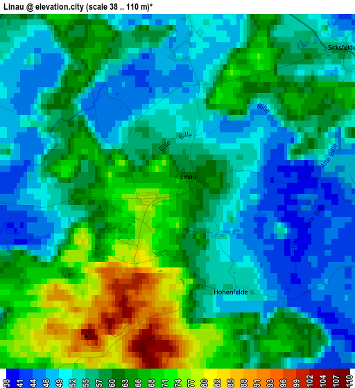 Linau elevation map