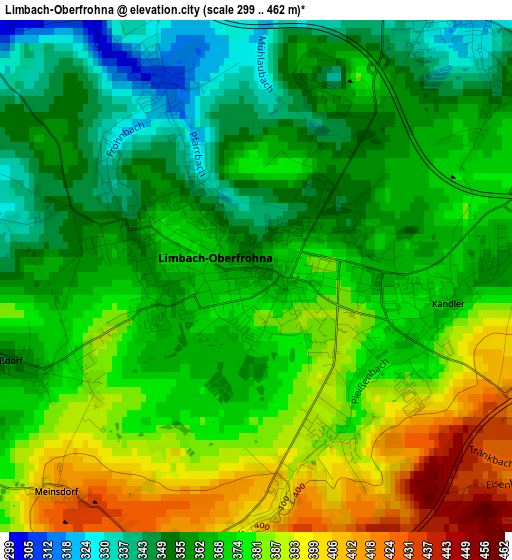 Limbach-Oberfrohna elevation map