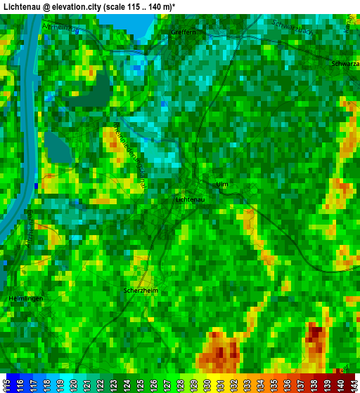 Lichtenau elevation map