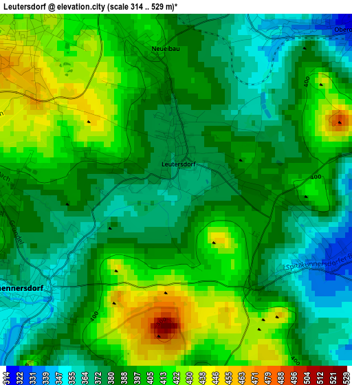 Leutersdorf elevation map