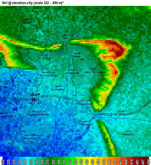 ‘Ibrī elevation map